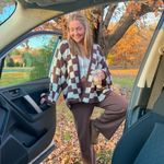 Pinkblush  Checkered Cardigan Sweater Photo 3