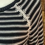 Loft -black & white striped sweater, balloon sleeves w/white knit accent size S Photo 1