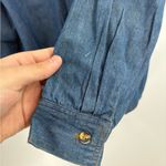 Women’s western Yellowstone cowboy cowgirl button up blue jean jacket sz large Photo 7