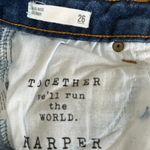 Harper Heritage , distressed, fringed hem, midrise skinny jeans size 26 Photo 2