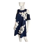 Laundry by Shelli Segal Navy‎ Floral Cold Shoulder Dress | Feminine Occasion Party Photo 3