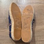 Soludos Anthropologies Navy Floral Embroidered Espadrille Flats Women 7.5 Beach Photo 2