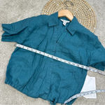 Athleta 100% Linen Playa Tie Top Shortsleeve in Borealis Green Size M Photo 10