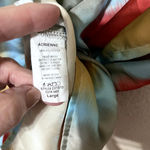 Adrienne  Mod Kimono Satin Colorful Striped Caftan Top sz M Boho Retro USA Photo 3