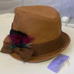Claire's Tan Fedora with Ribbon Detail Brown Photo 0