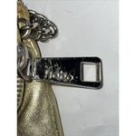 HOBO International Zara‎ Gold Metallic Leather Fold Over Zipper Evening Bag Photo 6