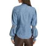 Veronica Beard  Dalton Puff Sleeve Denim Shirt, size 2 Photo 2