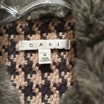 CAbi  #978 Sweater Jacket Brown Gray Tan Cotton Wool Houndstooth Mixer Size 4 Photo 2