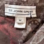 St. John  Sport Brown Floral Long Sleeve Button Up Down Shirt Size M Photo 1