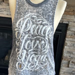 Spiritual Gangster  peace, love yoga, Gray Tank Top Photo 0