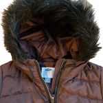 Old Navy Brown, Fur-Trimmed Long Puffer Jacket Photo 2