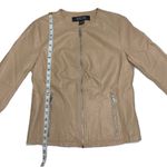 Kenneth Cole Reaction Nude Vegan Leather Bomber Jacket Tan Photo 14