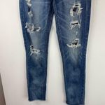 American Eagle  Tomgirl Distressed Jeans Dark Wash Sz 0 Relaxed Straight Boho Photo 6