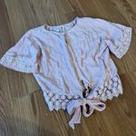 American Rag Pink Crochet Lace Trim Women's Top Boho Size Xs Photo 0