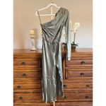 Bec & Bridge  Classic Silk Asym Midi Dress Green One Shoulder Size 6 Photo 1