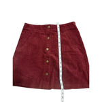 Harper Heritage  Corduroy Mini Skirt Size Small Burgundy Button Gold Fall Photo 5
