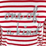 Marled Reunited Clothing One of a Kind Striped Sweater, White, Red, X-Small Photo 4
