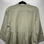 ZARA  Cotton Linen Button Front 3/4 Sleeve Women's Babydoll Tunic Top Size Small Photo 7