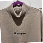 Champion  Reverse Weave Mock Neck Sweatshirt Women's Medium Beige Pullover Fall Photo 2