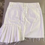 Habitual White Corinna White Pleated Raw Hem Denim Mini Skirt Size Medium Photo 7
