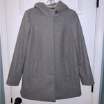 J.Crew Gray Italian Wool Swingy Coat W/ Faux Fur Hood Photo 1
