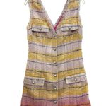 Maeve Anthropologie Tweed yellow Pink Ombre Mini Dress Sz 8 Photo 1