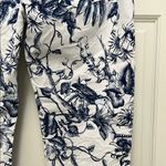Free People  White and Navy Floral Drawstring Casual Pants - Size Medium Photo 11