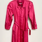 British Mist Hot Pink Belted Trench Raincoat‎ Size 12 Photo 0