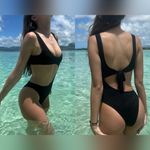 Better Tan Cutout One Piece Black Swimsuit Size M Photo 3