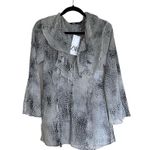 ZARA NWT  RUFFLED ANIMAL PRINT RUFFLE BLOUSE XS Photo 6