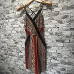Xhilaration EUC Red & Black Aline Criss-Cross Back Dress Size Small Photo 1