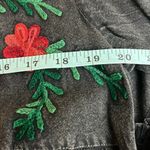 Sacred Threads Embroidered Black Tunic with Red and Green Floral Design Photo 10