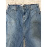 Vintage y2k Levi Strauss Signature Womens Denim Maxi Skirt Button Fly Slit Sz 10 Blue Photo 1