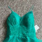 STACEES Hunter Green A Line Glitter Mini Dress Size 12 NWT Photo 1