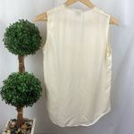 Theory  100% Silk Ivory Cream Sleeveless Ruffle Front Button Up Blouse Top S Photo 3