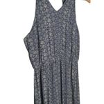 American Eagle Maxi V Neck Sleeveless Drape Arm Racerback Geometric Dress Blue M Photo 3