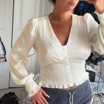Lucy Paris  White Satin Blouse Photo 1