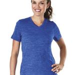 Charles River Apparel 🆕 space dye royal blue v neck short sleeve… Photo 0