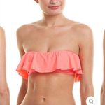 l*space L* Lynn Tube Bikini Top Strapless Bandeau Coral Pink Ruffle Photo 0