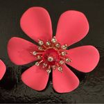 J.Crew Flower Stud Earrings in Geranium with CZ Center Photo 1
