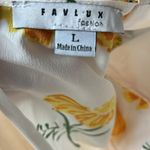 FAVLUX Colorful Bright Yellow Floral Romper  Womens Large Bold Tie Belt Photo 7