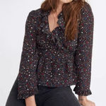 Madewell  Starry Night Silk Ruffle Tie Top Size Xs Photo 0