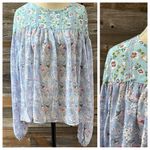 POL Floral Lace Sheer Long Sleeve Top Size Small Photo 1