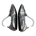 Nine West Silver Beagiver Flat Shoes Size 7 Metallic Casual Slip On Shoe Loafer Photo 4