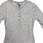 We Wore What NWT Women's Crew Neck Henley Bodysuit Gray Long Sleeve Size S Photo 2