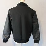 HONEY Women’s Black Faux Leather Zip Up Bomber Jacket Small Photo 5