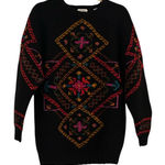 Marsh Landing  Hand Knit Vintage Wool Crewneck Colorful Geometric Sweater Large Photo 0