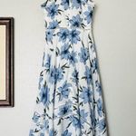 Lulus Lulu’s Zahara Blue and White Floral Print Sleeveless Midi Dress Size Small Photo 7
