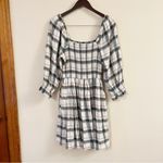 Madewell  Lucie Elbow-Sleeve Smocked Mini Dress Large Women’s Lebaum Plaid ND174 Photo 1