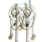 Free People Dancing In The Street Hoops Gold NWT Bohemian Witchy Moon Stars Photo 3